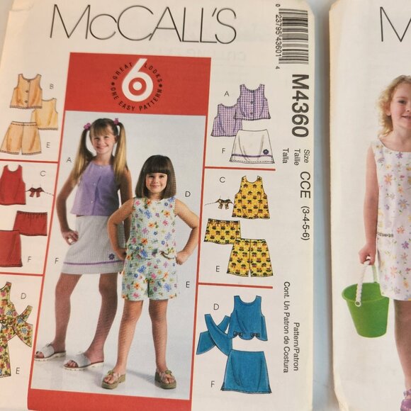 Girls’ Sewing Pattern Lot Dresses Tops & Shorts Sz 3-8 McCall’s & Simplicity - Picture 7 of 12